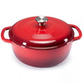6QT Enameled Cast Iron Dutch Oven With Lid | Multi-use Pot for Home Cooking & Camping