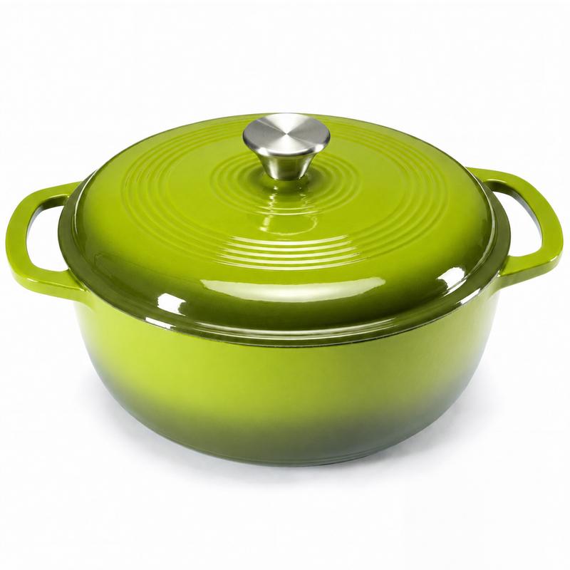 6QT Enameled Cast Iron Dutch Oven With Lid | Multi-use Pot for Home Cooking & Camping