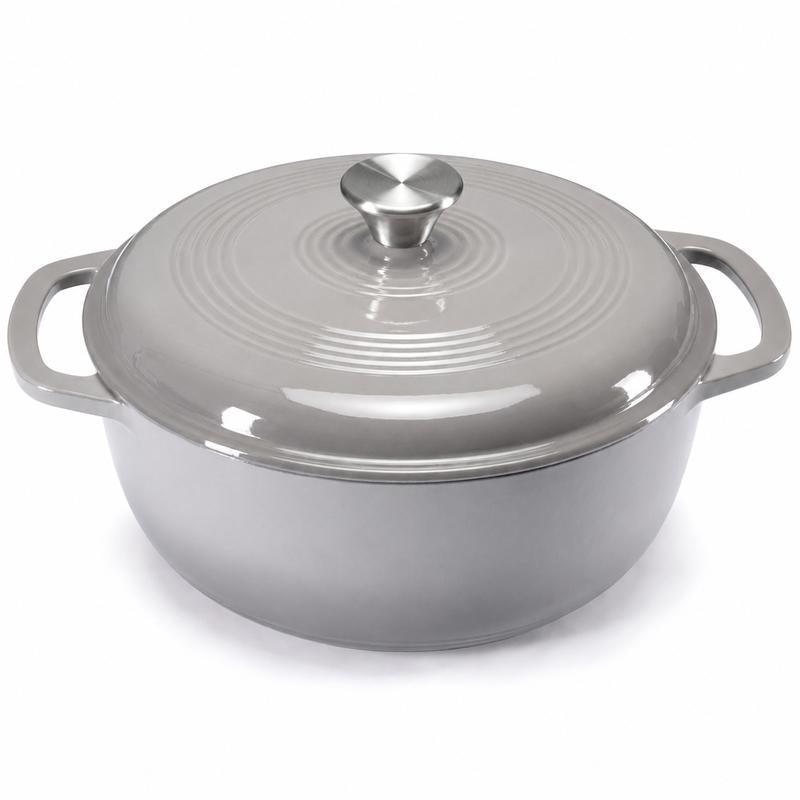 6QT Enameled Cast Iron Dutch Oven With Lid | Multi-use Pot for Home Cooking & Camping